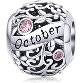 C&L Ocean Radiant Heart Charms Bead Birthstone Crystal Charm Christmas European Charm Fit For Pandora's Charm Bracelet &Necklace