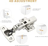 FURNIWARE 10 pcs Soft Close Cabinet Hinge 4D Adjustable Nickel Plated view 2