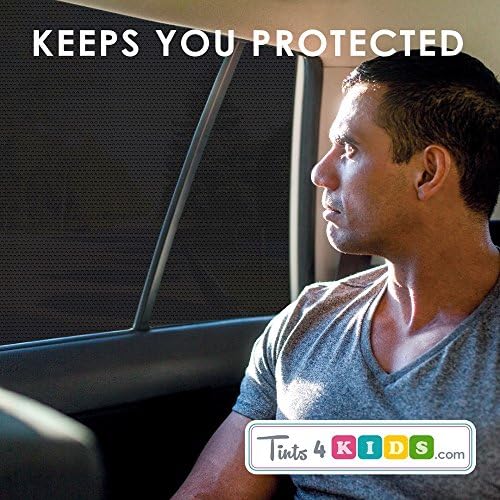 Tints4kids Car Window Tint Sun Shade - Accessories for Infant Kid Child and Pet, Heat Sun and UV Protection Vinyl Sunshade Decal Sticker, Baby Girl Boy Gift - Black Design