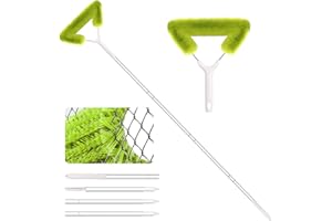 Fieploom Window Screen Cleaning Brush with 62in Extension Pole, Innovative Fibre Mesh Screen Cleaner for Window Mesh, Patio Screens, Screen Doors, Pool Cage & Fence - Dry or Wet Use