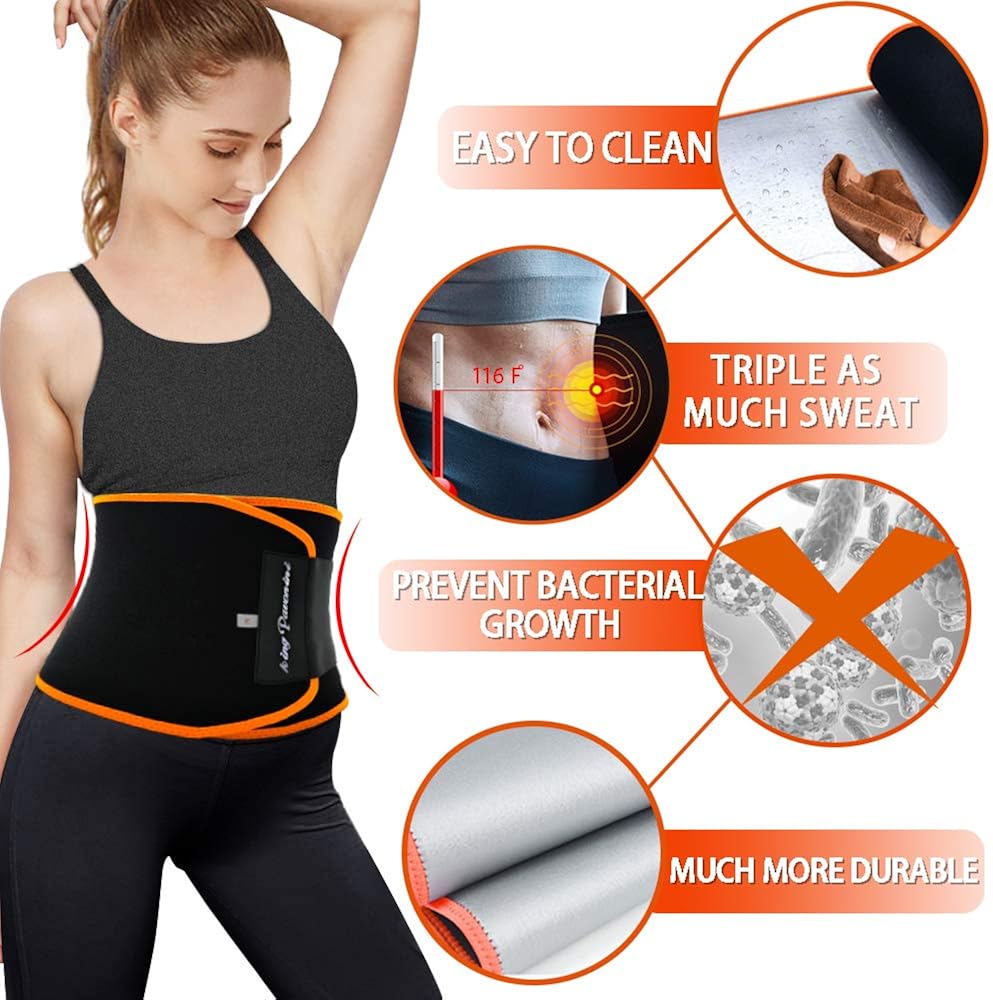 Waist Trimmer for Women & Mens Waist Trainer Sweat Belt Plus Size, Upgraded: Clothing