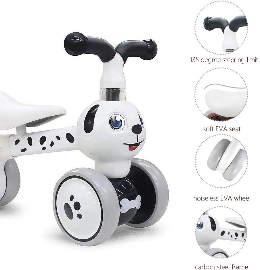 Baby Toddler Tricycle Bike No Pedals 10-36 Months Ride-on Toys Gifts Indoor Outdoor Balance Bike for One Year Old Boys Girls First Birthday Thanksgiving Christmas (Dalmatian): Sports & Outdoors
