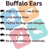 Express Pet Supplies 5 Extra Large Buffalo Ears | 100% Natural Treats view 6
