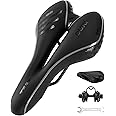 OUXI Comfort Bike Seat Comfortable Gel Bicycle Saddle Replacement Soft Padded with Shock Absorbing Waterproof for MTB Mountain Bike Road Bike Exercise Bike Men Women and Ladies