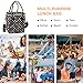 Tophie Lunch Bag Insulated Lunch Box Cooler Bag Water-resistant Thermal Lunch Bag for Women and Girls with Shoulder Strap Soft PU Leather Lunch Tote Bag for Work/School/Picnic(Flower)