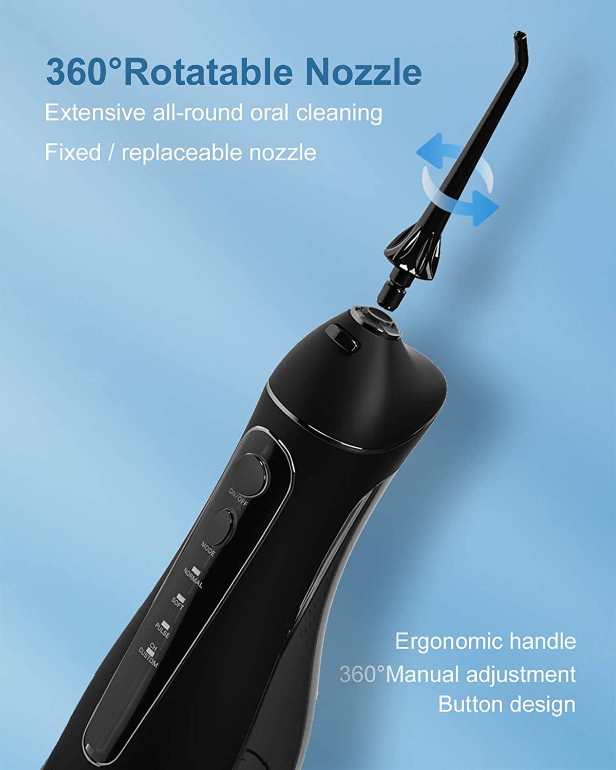 Water Flosser Cordless for Teeth - Nicwell 4 Modes Dental Oral Irrigator, Portable and Rechargeable IPX7 Waterproof Powerful Battery Life Water Pick Teeth Cleaner for Home Travel: Health & Personal Care
