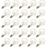 SUNSGNE Clear Globe G40 Bulbs Replacement Screw Base Light Bulbs 1.5-Inch, 5 Watt - Fits E12 and C7 Sockets, 25 Pack
