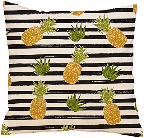 Pineapple Striped Throw Pillow Cover 24"x 24"