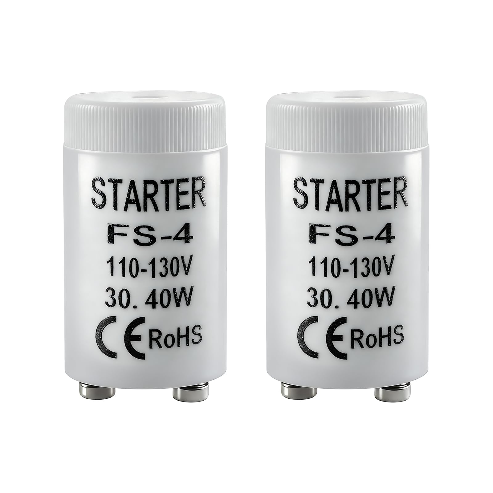 Photo 1 of Zivceng FS-4 Fluorescent Lamp Starter for 30W 40W Fluorescent Lamps, FS-4 Fluorescent Starter for Indoor/Outdoor Fixtures Tube Lights 2 Pack White