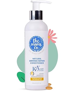 The Moms Co. Natural Damage Repair KA+ Hair Conditioner with Keratin and Moroccan Argan Oil to Hydrate & Moisture frizzy, dry damaged hair-200ml