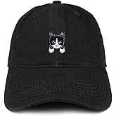 Trendy Apparel Shop Tuxedo Cat Kitten Patch Low Profile Soft Cotton Baseball Cap