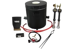 LAVA FURNACE 16KG Propane Smelting Furnace, Double Burners, Foundry Melting Furnace with Crucible, Ingot Mold, High Temp up to 2552℉, Home Metal Smelter for Copper, Bronze, Aluminum, Brass, Gold