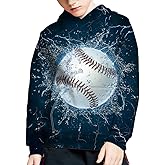 WELLFLYHOM Boys Hooded Sweatshirts Hoodie Pullover Cool Graphic Crewneck Blouses Size 6-16