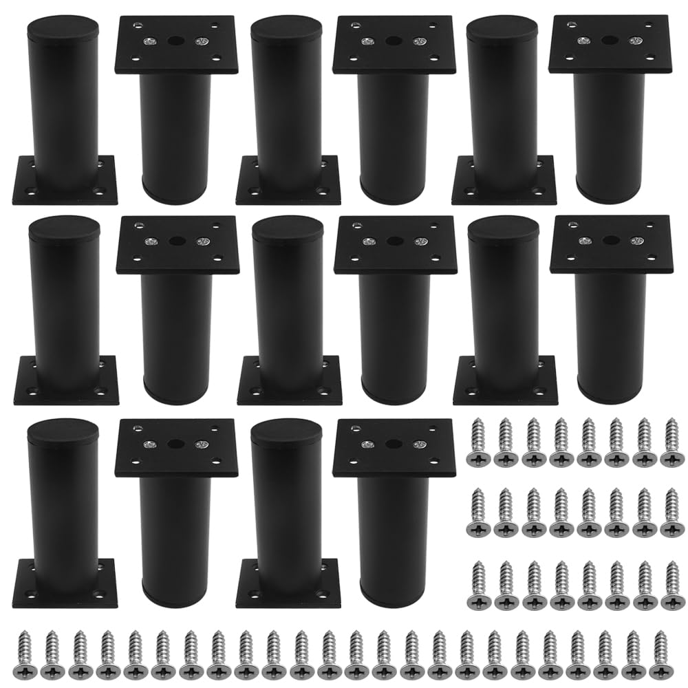 WMYCONGCONG 16 PCS Adjustable Furniture Legs 100mm Metal Sofa Legs Furniture Support Feet Replacement for Sofa Table Chair Desk Kitchen Cupboard Cabinet(Adjustable Height 0-12mm)