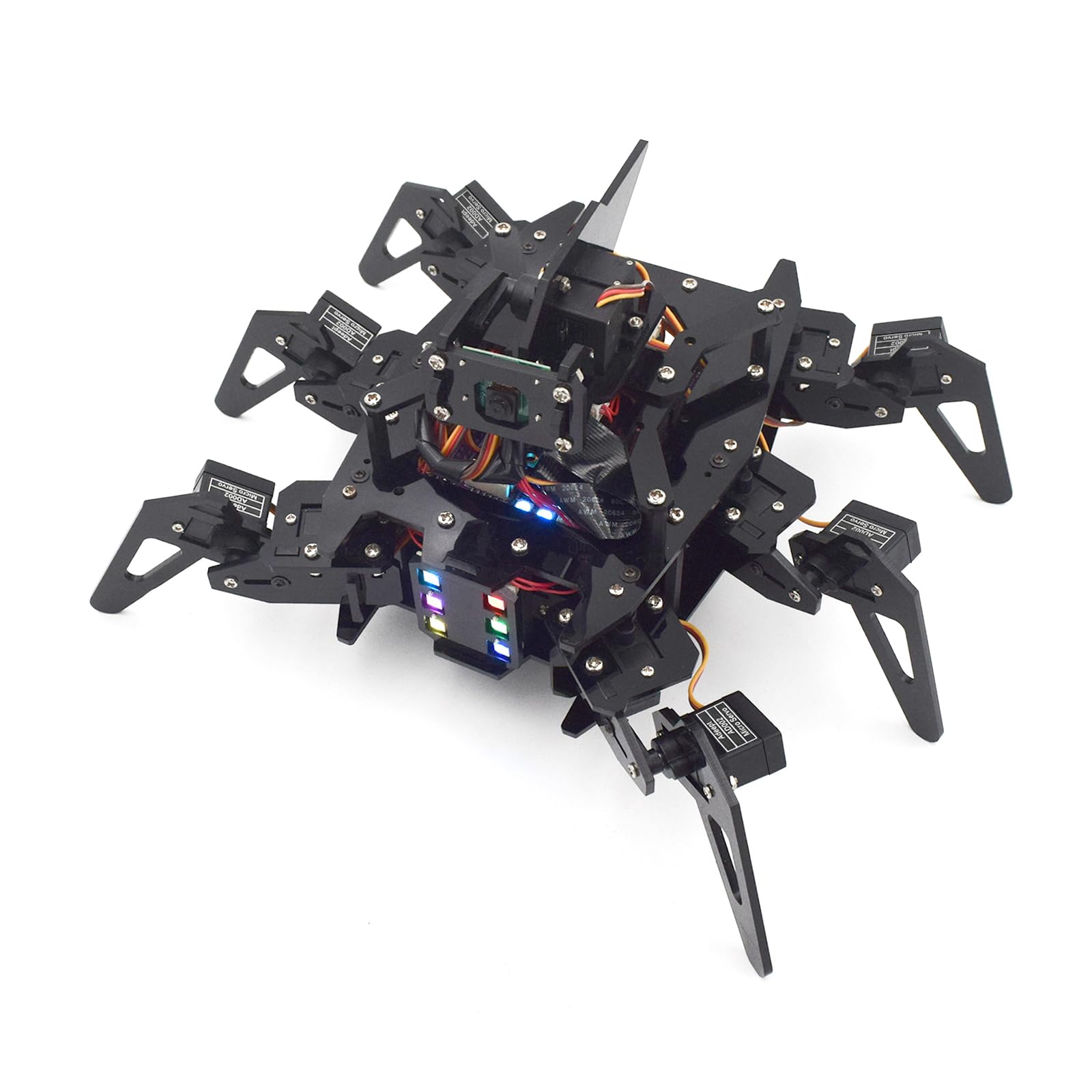 Adeept RaspClaws Hexapod Spider Robot Kit for Raspberry Pi 4/3 Model B+/B, STEAM Crawling Robot, OpenCV Target Tracking, Video Transmission, Raspberry Pi Robot with PDF Manual