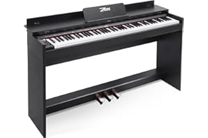 ZHRUNS Digital Piano 88 Key Weighted Keyboard,Full Size Semi Weighted Electronic Keyboard Piano,Electric Piano Keyboard with Sustain Pedal, Portable Piano Keyboard for Beginners Adults, Black