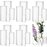 Fixwal 24pcs Clear Glass Cylinder Vases, 4, 6, 8, 10 Inch Tall Cylinder Vases for Centerpieces, Glass Flower Vase Floating Candle Holder Vase for Table Shelf, Party, Wedding, Home Decor