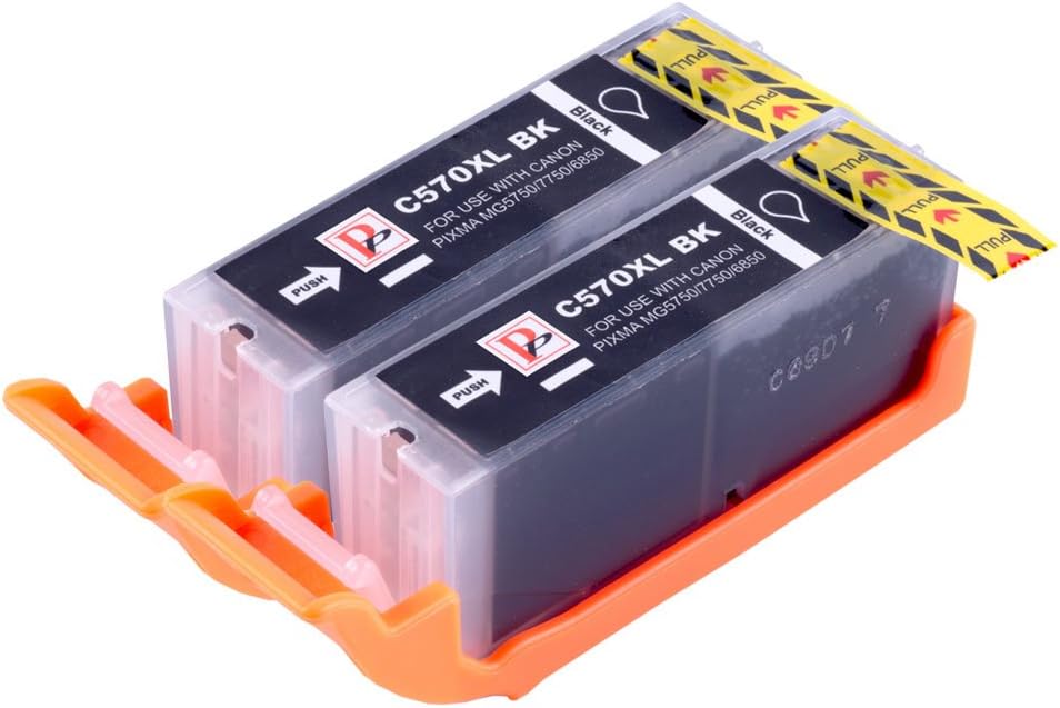 PerfectPrint Compatible Ink Cartridge Replacement for Canon PIXMA MG5750 MG6850 MG5751 MG6851 MG5753 MG5752 MG6852 MG6853 MG5700 MG6800 TS6050 TS6052 TS6051 TS5050 TS5055 TS5053 TS5051 (BK, 2-Pack)
