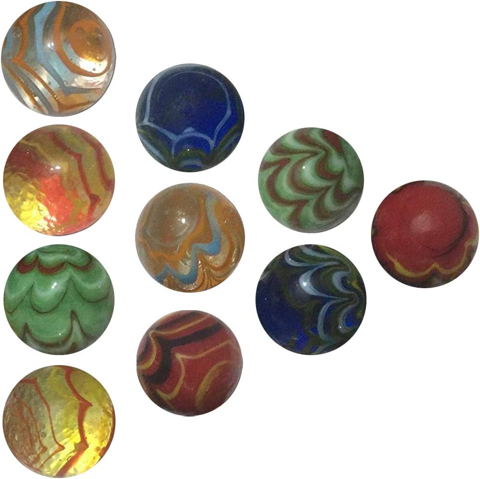 ARSUK Handmade Large Glass Marbles Set (10pcs, 25mm) - Multi-Coloured Round Toys for Indoor & Outdoor Fun (10pcs Handmade Marbles) - Image 5