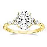 TIGRADE 3CT Engagement Ring Oval Cut Cubic Zirconia Marquise Round CZ Eternity Wedding Band for Women Size 3-12