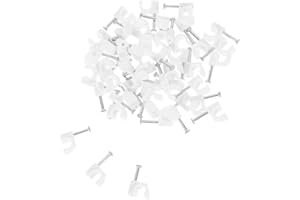 PartyKindom 50pcs Single Screw Cable Clips Nail Cord Holders 5mm Pe Plastic Wire Clamps for Ethernet Telephone