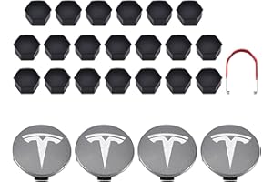 THINND 4pcs Car Hub Centre Caps for Tesla Model 3 Y S X,Wheel Hub Caps Centre Cover Emblem Badge Sticker Waterproof DustProof Styling Accessories,D/Gray Silver