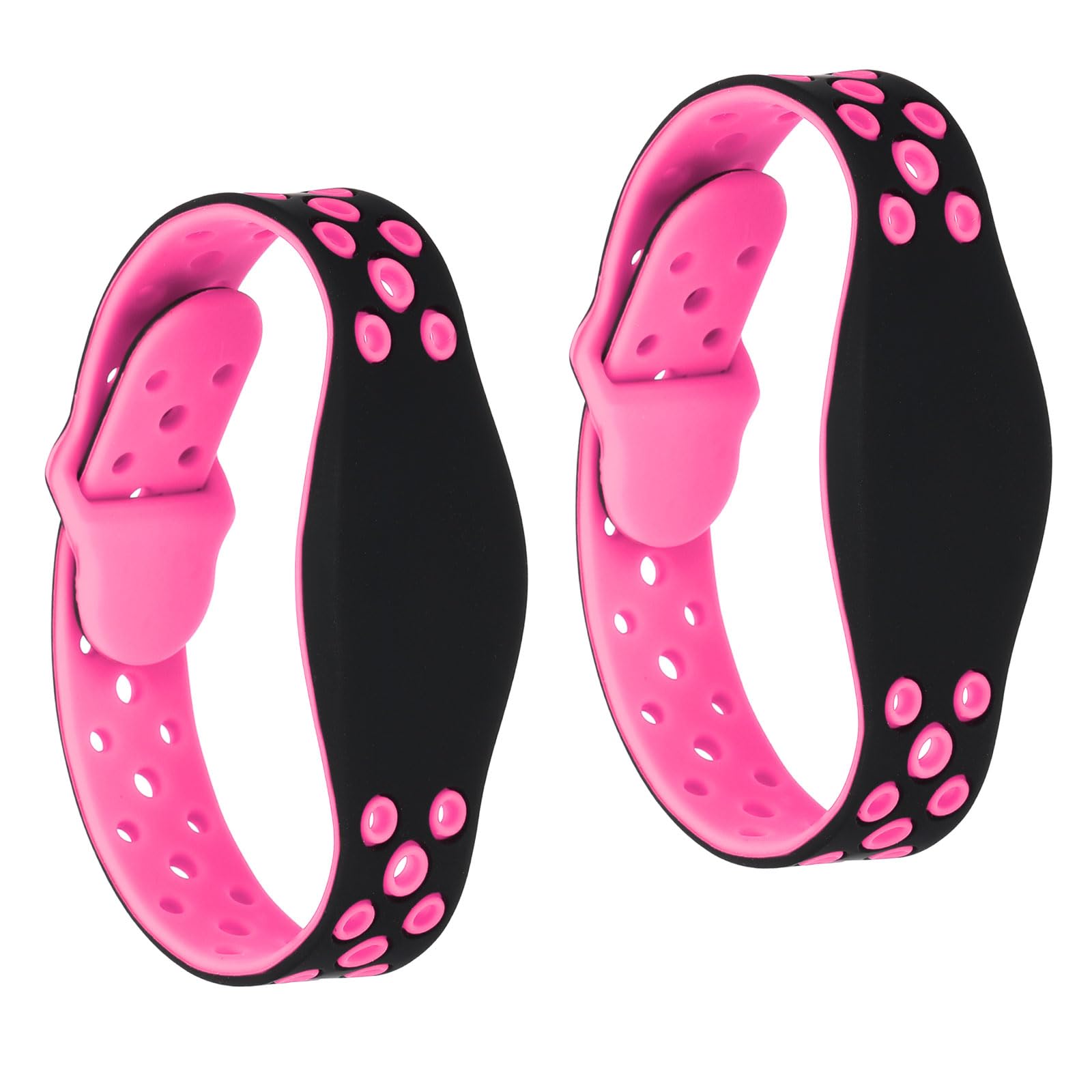 PATIKIL RFID Silicone Wristbands, 2 Pack 13.56MHZ Smart IC Card Bracelet Waterproof ID Wrist Bands Door Access Control for Swimming Pool Bath Center, Pink