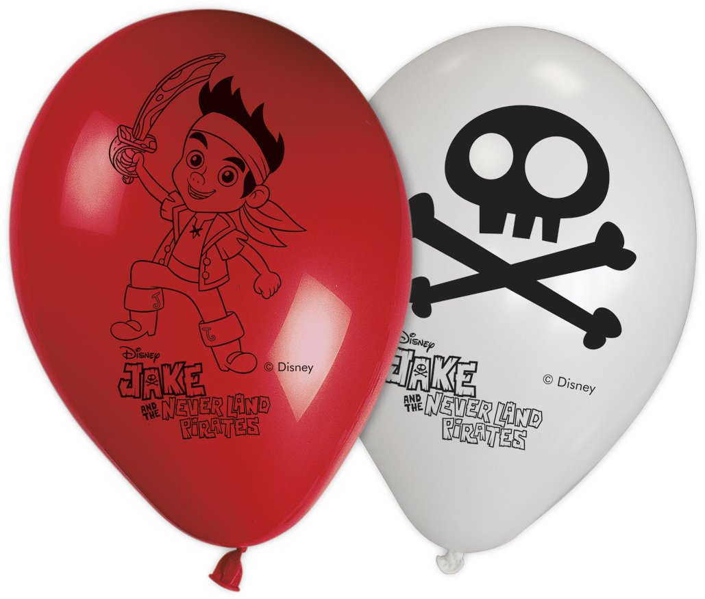 Unique Party 71757 - 11" Yo Ho Disney Jake and the Never Land Pirates Balloons, Pack of 8