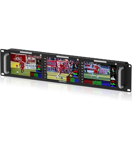 win10.rei 4台モニターシステム Amazon.com : FEELWORLD T51 Plus 2RU Triple 5.5 Inch SDI Rack Mount