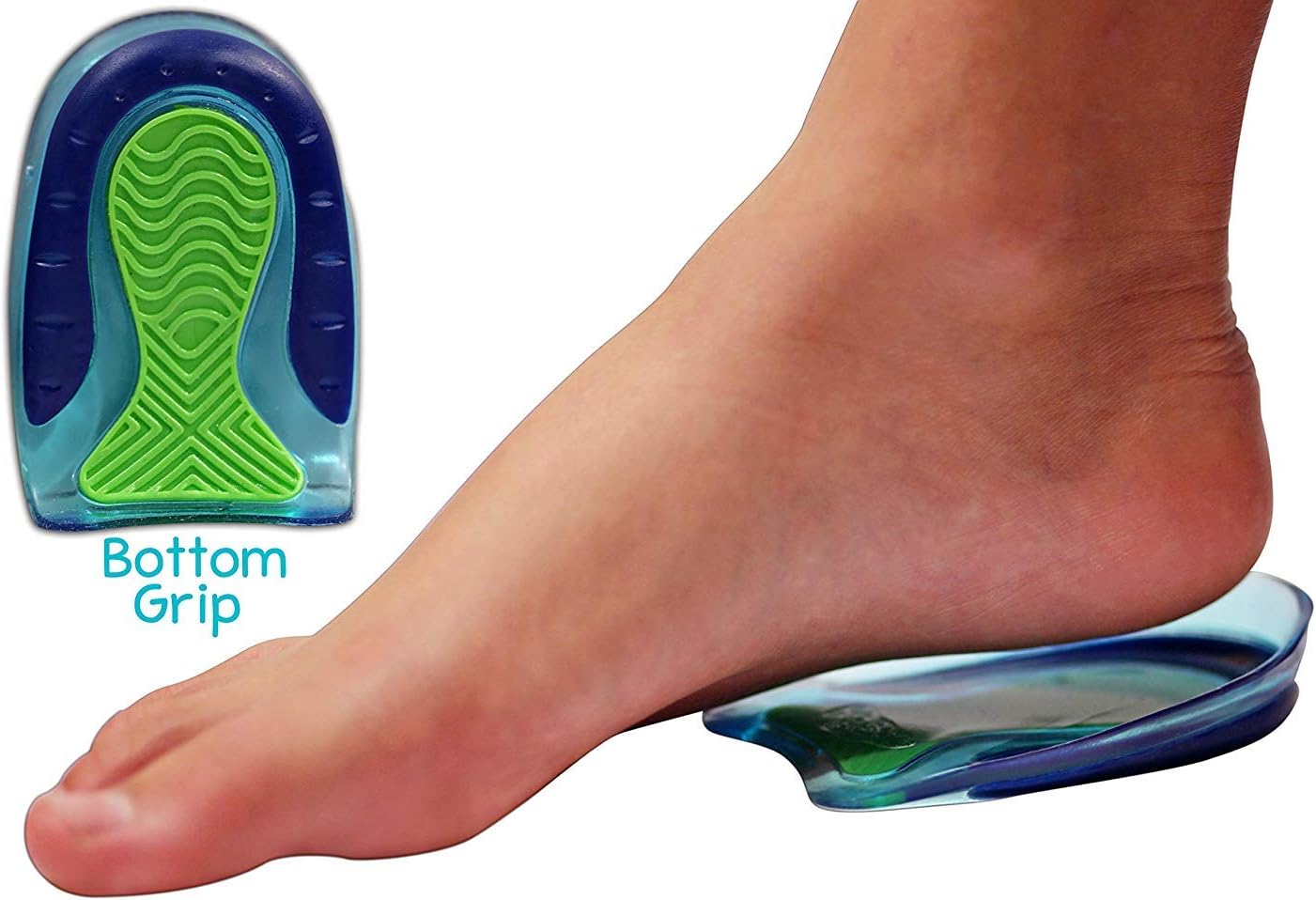 KidSole Sport Traction Shock Absorbing Lightweight Gel Heel Cups For Kid's With Sensitive Heels, Heel Spurs, Plantar Fasciitis, or Ankle Pain (Kid's Size 3-7) 2 Pairs, 4 Single Heelcups: Health & Personal Care