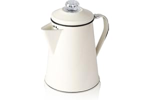 GSI Outdoors Mesa Enamelware 8-Cup Coffee Percolator (Cream)