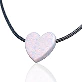 Black necklace with opals