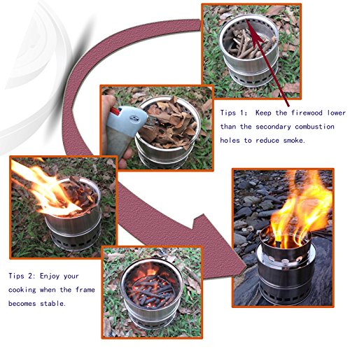 SOLEADER Portable Wood Burning Camp Stoves Compact Gasifier Stove
