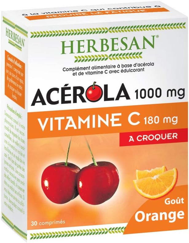 Acerola 1000 goût orange 30 comprimés