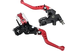 CADUFUELLY 7/8'' 22mm Universal Motorcycle Brake Lever Clutch Master Cylinder Lever Set Reservoir for Harley Honda Kawasaki Suzuki Yamaha