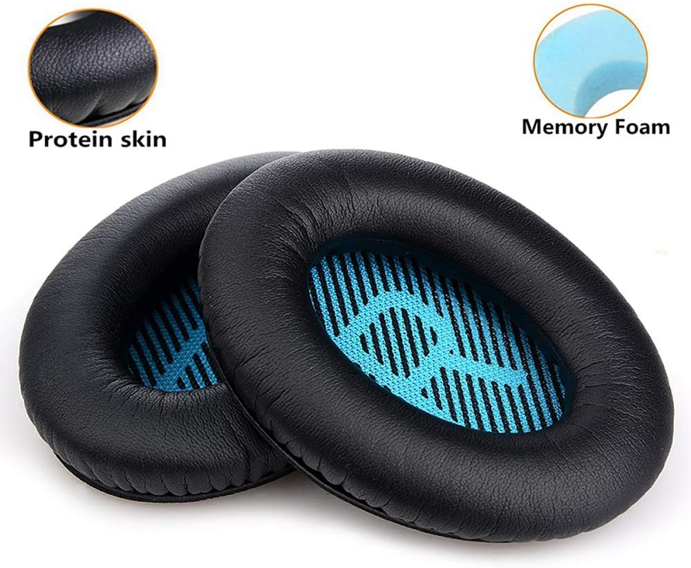 Replacemen Headphones Ear Pads Earpads Compatible with for Bose QuietComfort 2 15 25 35 QC2 QC15 QC25 QC35, AE2,AE2i, AE2w,SoundLink, SoundTrue Around-Ear Headphones (Black)