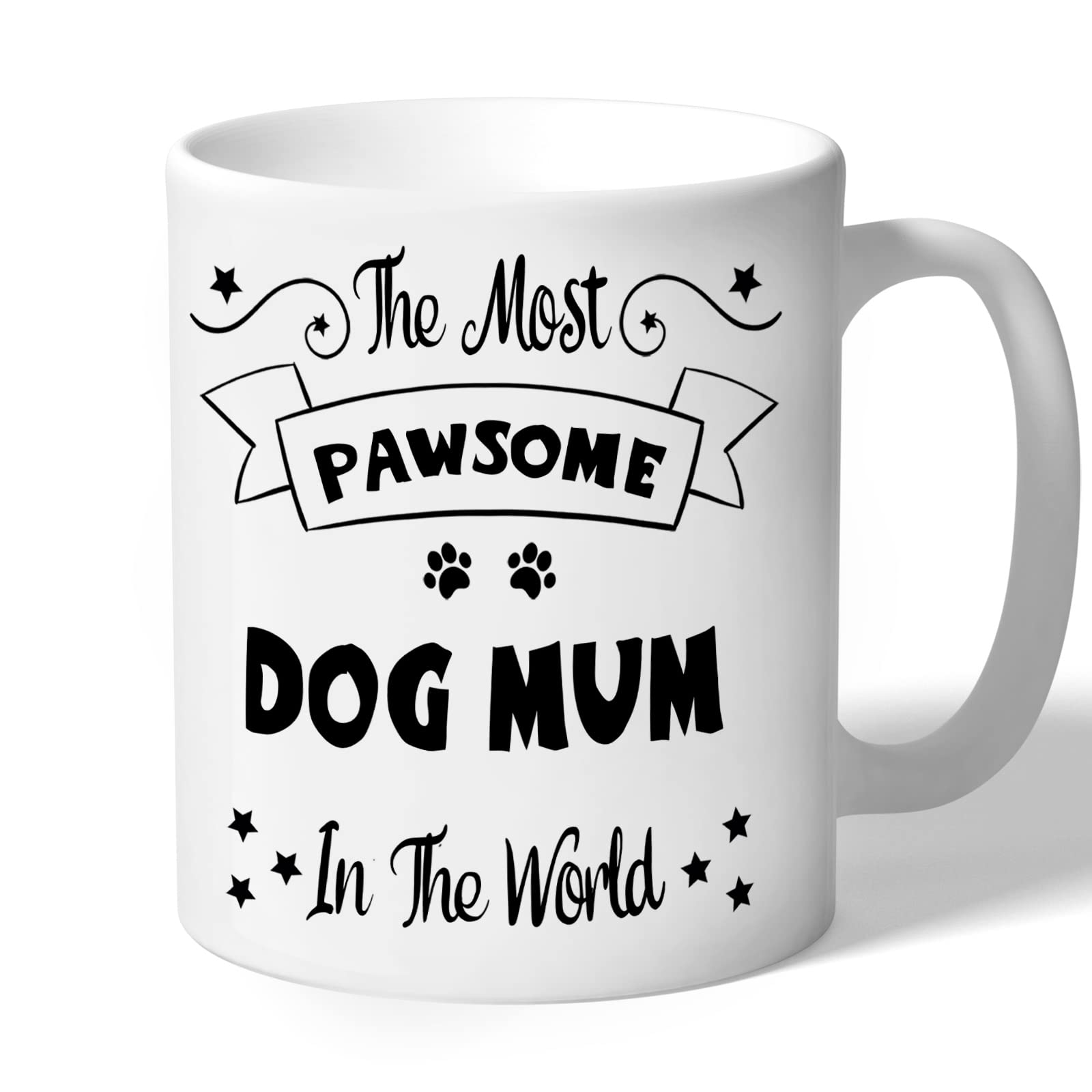 Dog Mum Mug - Pawsome - Dog Gifts (Black Print)