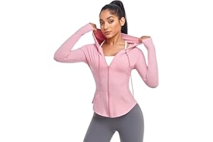 VUTRU Women's Full Zip Up Workout Hoodie Athletic Running Track Jacket