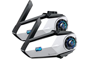 TNICER Motorcycle Bluetooth Headset, T2 1000m 6 Riders Helmet Bluetooth Headset with Noise Cancellation, Universal Motorcycle Bluetooth Communication System, Music Sharing & HD Speakers(2 Pack)