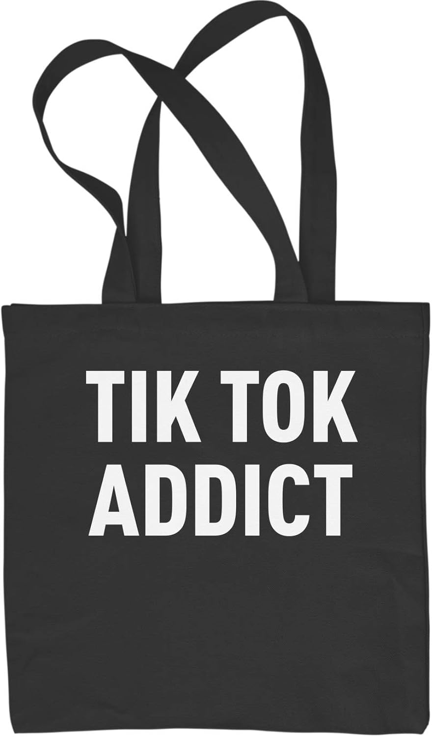 Tote Bag Addict Tik Tok Addict Black Shopping Bag Shoes