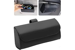 NON-SQUARE Sunglasses Holder for Car Sun Visor, Leather Sunglasses Holder Protective Box, Sunglass Clip for Car Visor, Auto E