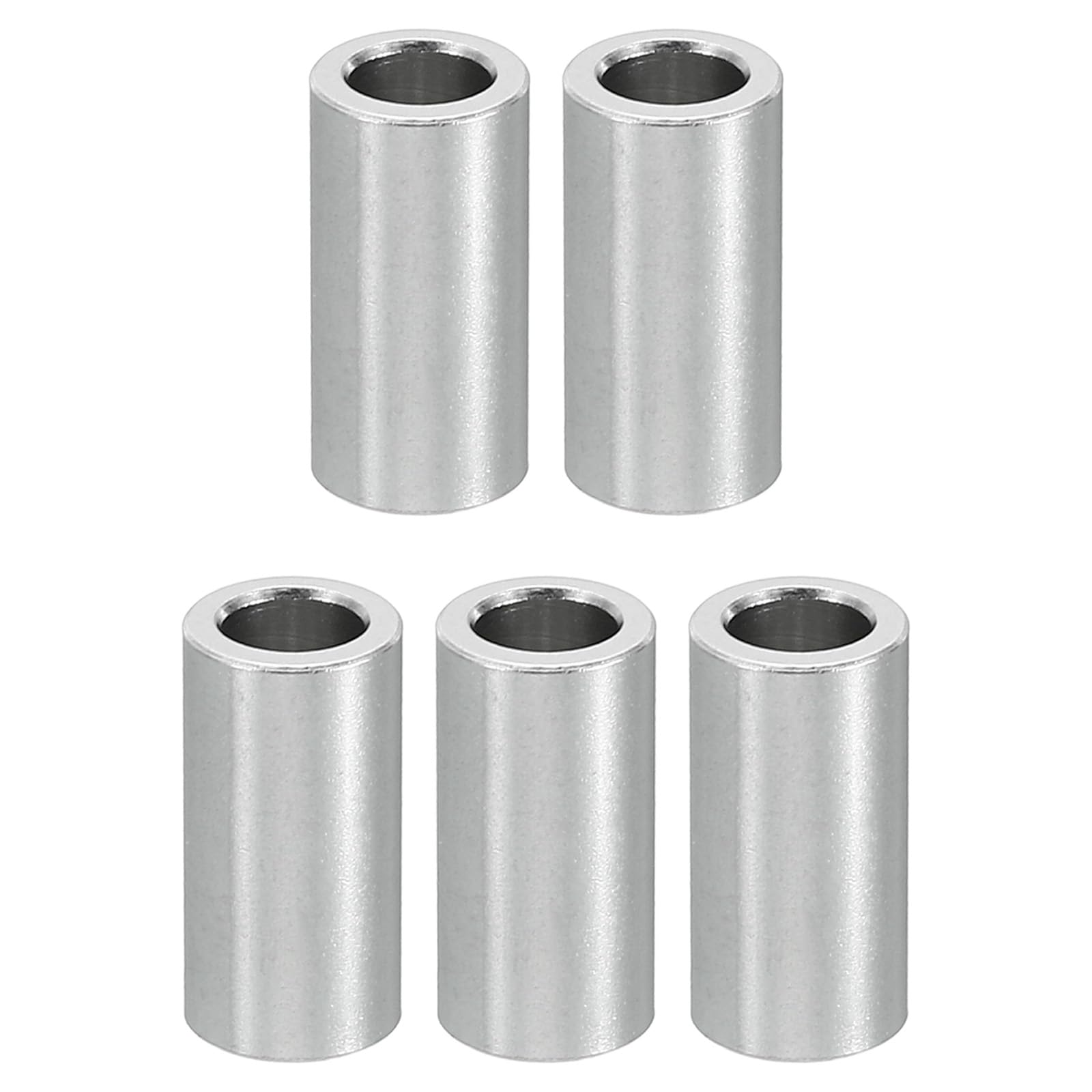 PATIKIL M5 Aluminum Spacers, 5 Pcs Metal Spacer Aluminum 5.2mm ID x 8mm OD x 16mm L Aluminum Spacer Screw Standoff Round for 1/5inch or M5 Screw Bolts