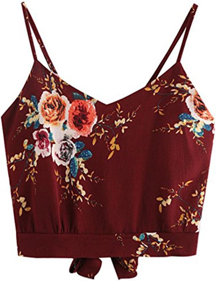 Handyulong Women Shirts Teen Girls Sleevelss Casual Summer Stripe Lace Up Cami Tank Tops Vest Blouse