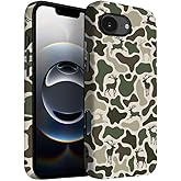 Yuzbira for iPhone 16E Case | Green Camouflage Deer | Slim Drop Protection Design