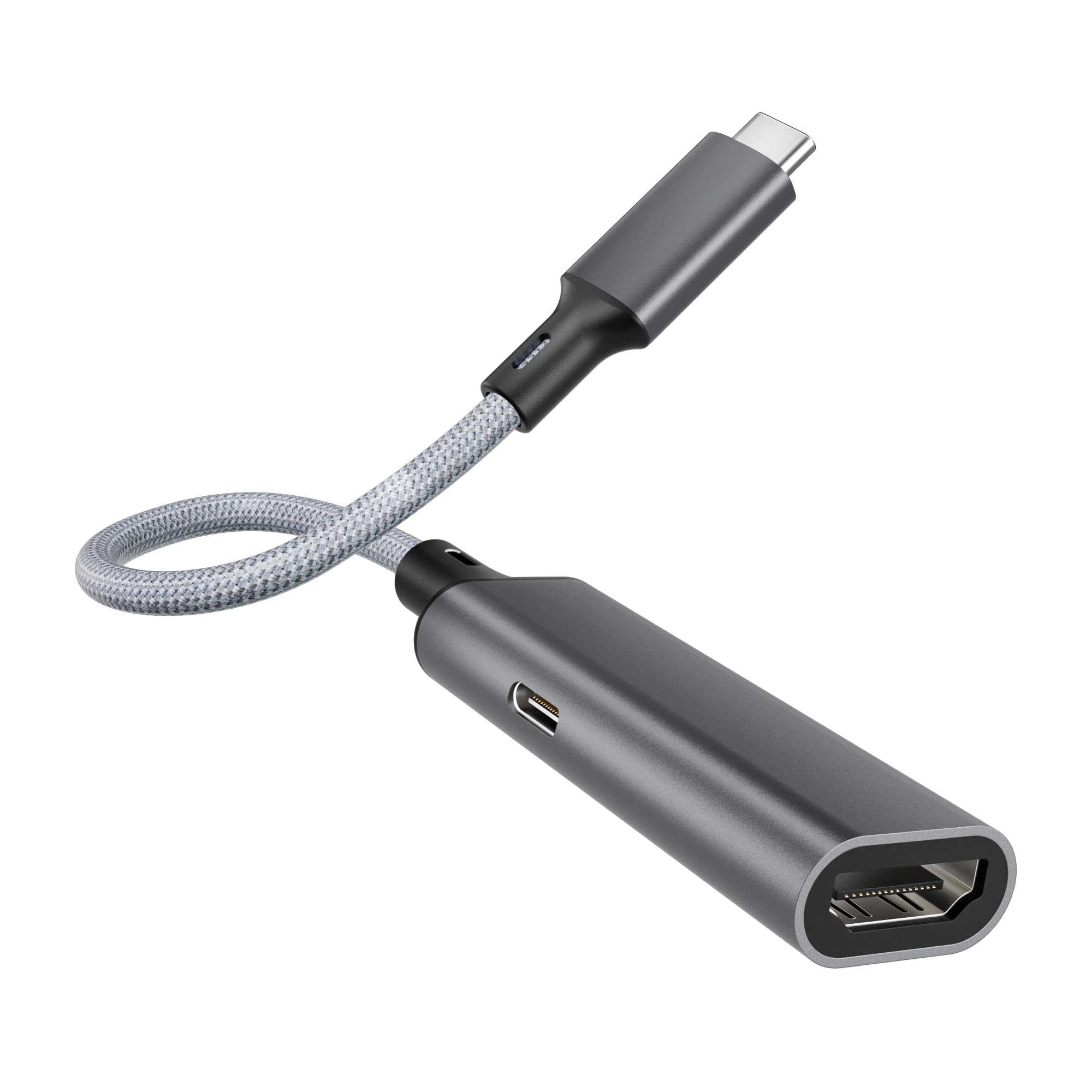 Photo 1 of RUXELY USB C to HDMI Adapter with 100W Charging Port,4K 60Hz Type C Thunderbolt 3 4 to HD/MI Cable Converter for iPhone 16 15 Pro Max,Mac,iPad 11,Samsung S25,Dell XPS,Surface,Tablets