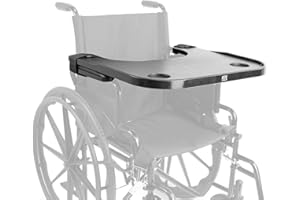 PEPE Mobility Wheelchair Tray with Cup Holder, Removable Lap Desk Table for Adults and Seniors, Easy to Fit and Clean, Black