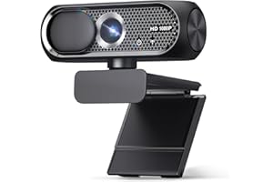 Shcngqio 1080P Full HD Webcam with Privacy Cover, Wide Angle Lens, Active Light Correction, Plug and Play USB Webcam for PC, 