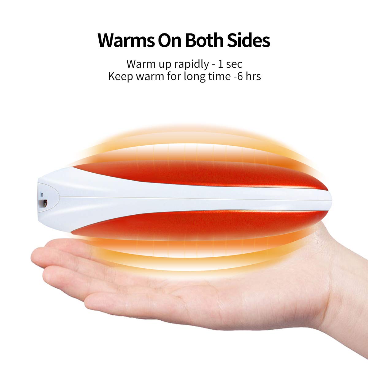 5200mAh USB Rechargeable Electric Hand Warmer,Vshow Baby Dolphin Double-Side Pocket Warmer /Emergency Phone Charger for iPhone /Samsung Galaxy - Red