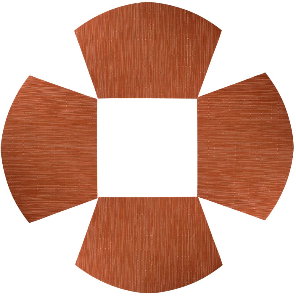 Red-A Woven Vinyl Placemats for Dining Table Durable Heat Resistant Washable Placemats for Round Table,Placemats Set of 4,Orange