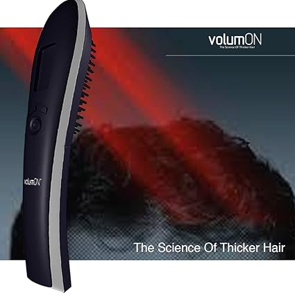 Volumon Elektrische Laser-Massage-Kamm für das Haarwachstum Nachwachsen Haarverdichtung und Stärkung mit Massagegerät & Infra